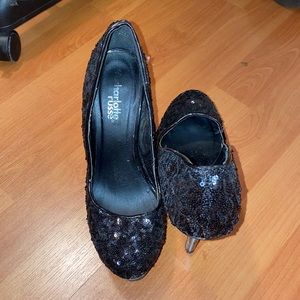 Black Charlotte Russe “Amanda” sequin pumps